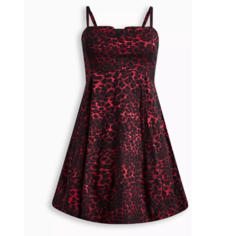 Torrid x Betsey Johnson Leopard Mini Babydoll Dress